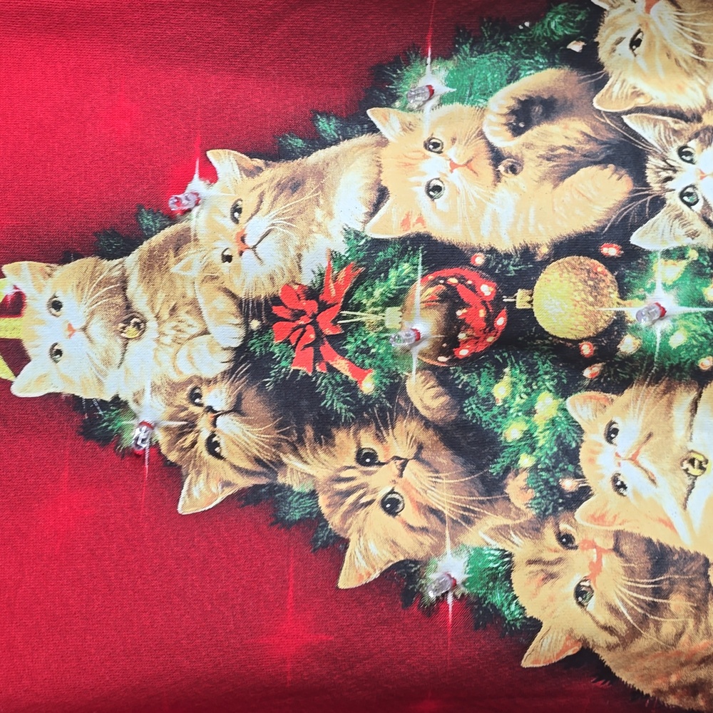 FRZ Holiday Cat Long Sleeve Crewneck Sweater Small Unisex - Picture 2 of 8